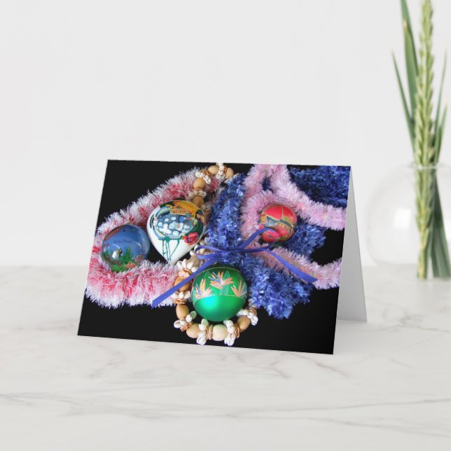 Cartes Pour Fêtes Annuelles Décorations de Noël Hawaii (Devant)