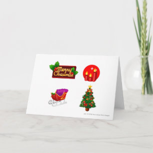 Cartes Pour Fêtes Annuelles Décorations de Noël sur le fond blanc