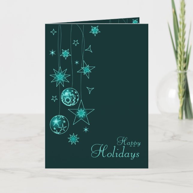 Cartes Pour Fêtes Annuelles Décorations de Noël Turquoise (Devant)