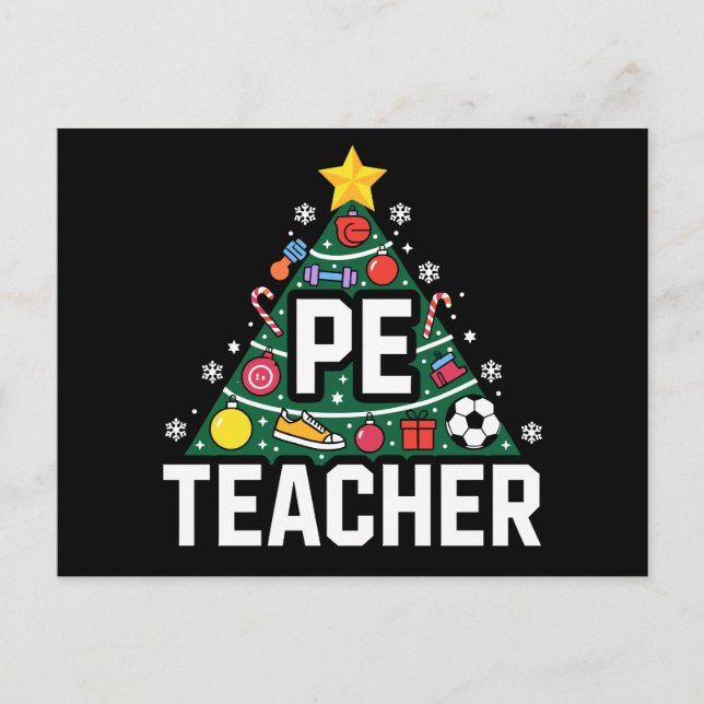 Cartes Pour Fêtes Annuelles Décorations de sapin de Noël Prof de gym Football  (Devant)