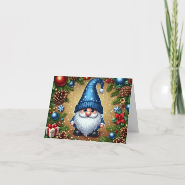 Cartes Pour Fêtes Annuelles Décorations festives de Noël Gnome Fêtes (Devant)