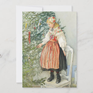 Cartes Pour Fêtes Annuelles Décorer l'arbre de Noël - Carl Larsson