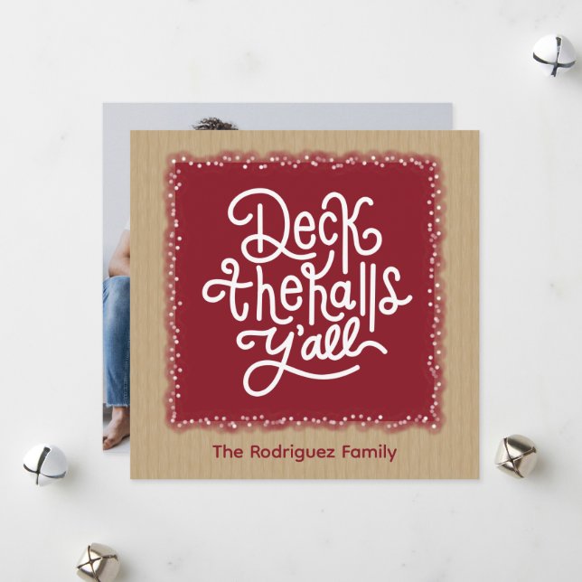 Cartes Pour Fêtes Annuelles Décorez les salles, vous tous (Devant/Arrière en situation)