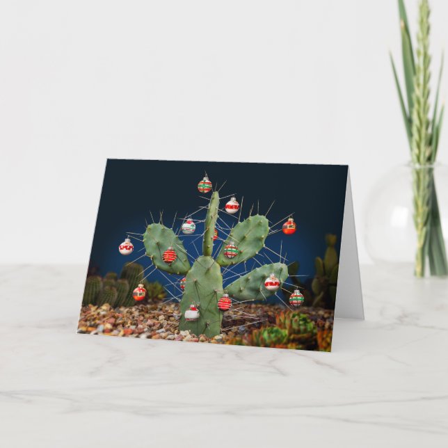 Cartes Pour Fêtes Annuelles Décorez votre arbre Cactus (Devant)