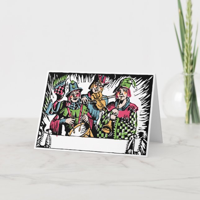 Cartes Pour Fêtes Annuelles Décors de Woodcut Street (Devant)