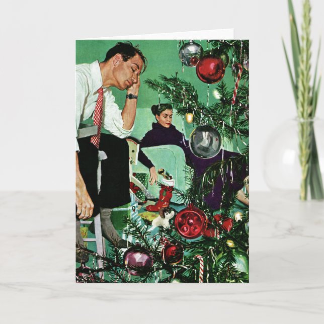 Cartes Pour Fêtes Annuelles Découpage de l'arbre (Devant)