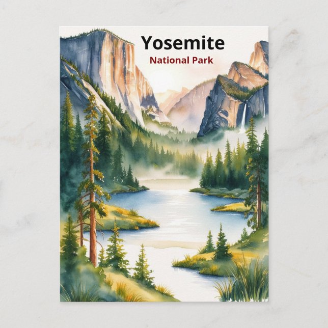 Cartes Pour Fêtes Annuelles Découvrez le parc national de Yosemite : le majest (Devant)