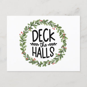 Cartes Pour Fêtes Annuelles Découvrir la couronne d'aquarelle des Halls