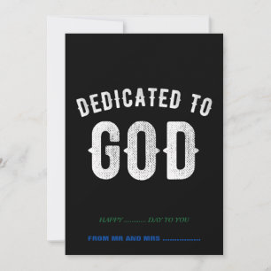 CARTES POUR FÊTES ANNUELLES DÉDIÉ À DIEU PERSONNALISABLE COOL TEXTE BLANC