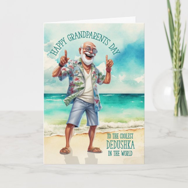 Cartes Pour Fêtes Annuelles Dedushka Grand-parents Day Grand-père uniquement G (Devant)