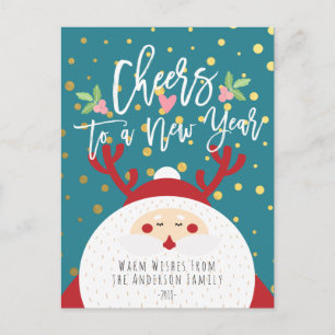 Cartes Pour Fêtes Annuelles Deer Père Noël Joyeux Noël Joyeux voeux du Nouvel