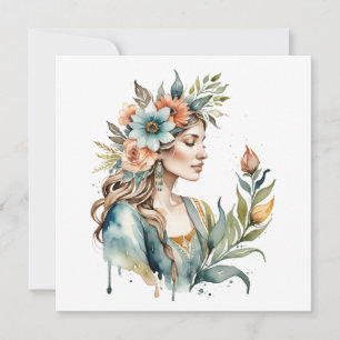Cartes Pour Fêtes Annuelles Déesse des fleurs Ostara Sabbat de l'équinoxe de p