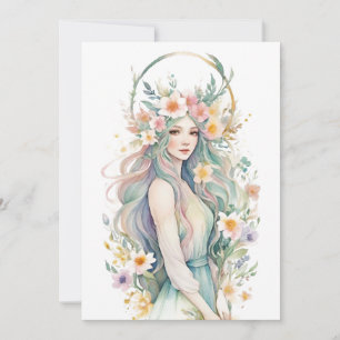 Cartes Pour Fêtes Annuelles Déesse des fleurs Ostara Sabbat de l'équinoxe de p