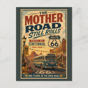 Cartes Pour Fêtes Annuelles Défilé de bus vintage du centenaire de la route 66
