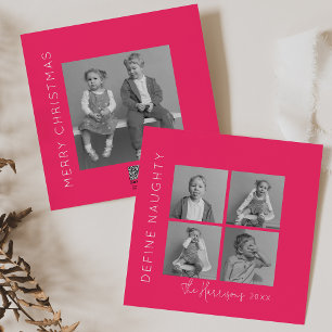 Cartes Pour Fêtes Annuelles Définir Naughty 5 Noël en collage photo