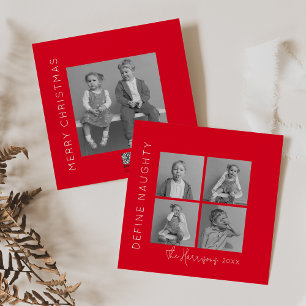 Cartes Pour Fêtes Annuelles Définir Naughty 5 Noël en collage photo