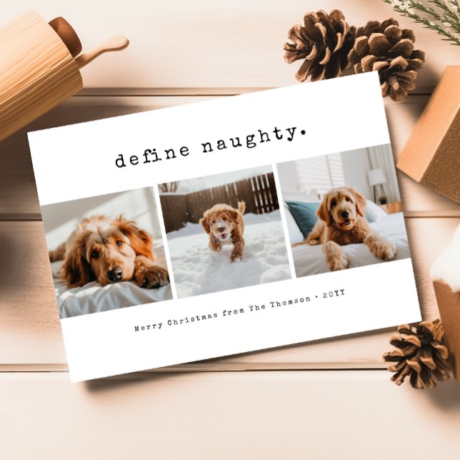 Cartes Pour Fêtes Annuelles Définir Naughty Funny Pet Dog Photo Noël (Créateur téléchargé)
