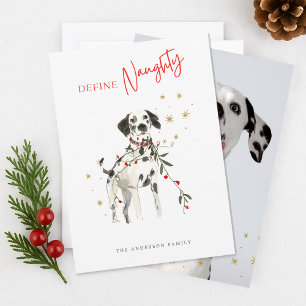Cartes Pour Fêtes Annuelles Définir Naughty Watercolor Fun Chien photo Noël