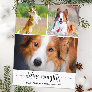 Cartes Pour Fêtes Annuelles Définir un chien coquin Photo Collage Noël