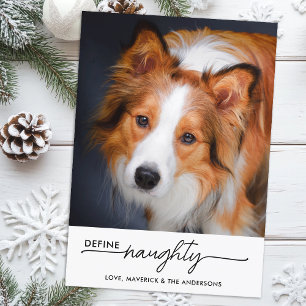 Cartes Pour Fêtes Annuelles Définir une photo de chien personnalisée drôle et