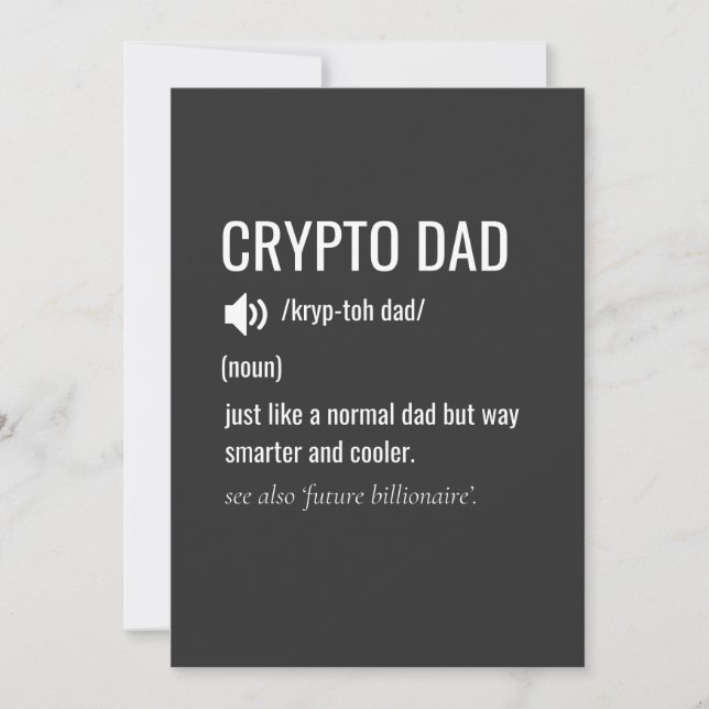 Cartes Pour Fêtes Annuelles Définition Crypto Papa Bitcoin HODL Fête des Pères (Devant)