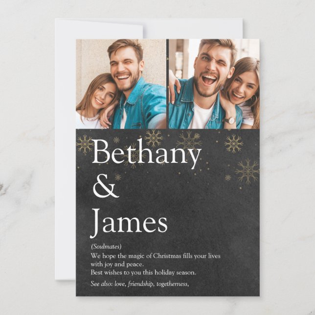 Cartes Pour Fêtes Annuelles Définition de couples 2 Photo Tableau de Noël (Devant)
