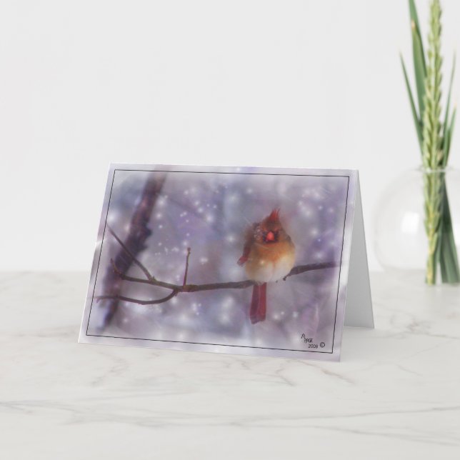 Cartes Pour Fêtes Annuelles Défunte Madame froide Cardinal de jour (Devant)