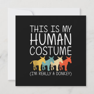 Cartes Pour Fêtes Annuelles Déguisement d'Halloween en âne humain | Objet drôl