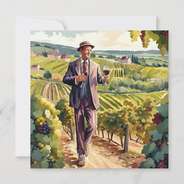 Cartes Pour Fêtes Annuelles Dégustation de vin en Bourgogne (Devant)