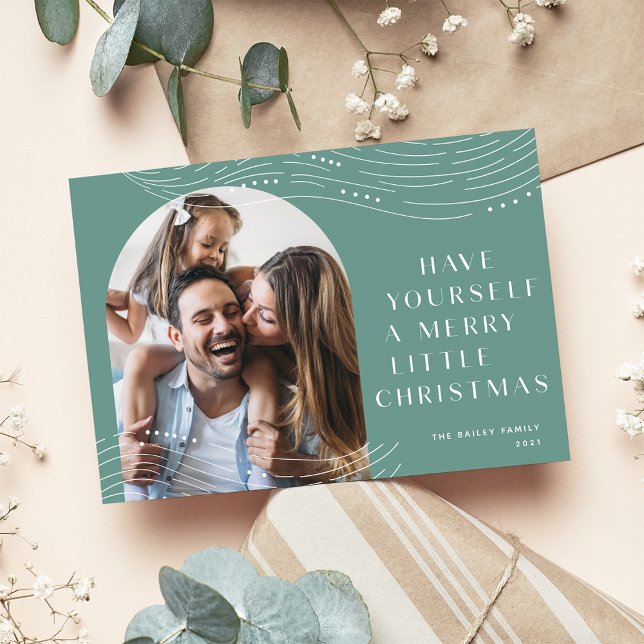 Cartes Pour Fêtes Annuelles Dégustation hivernale | Noël photo unique (Créateur téléchargé)