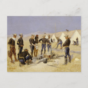 Cartes Pour Fêtes Annuelles Déguster le boeuf de Noël dans un camp de cavaleri