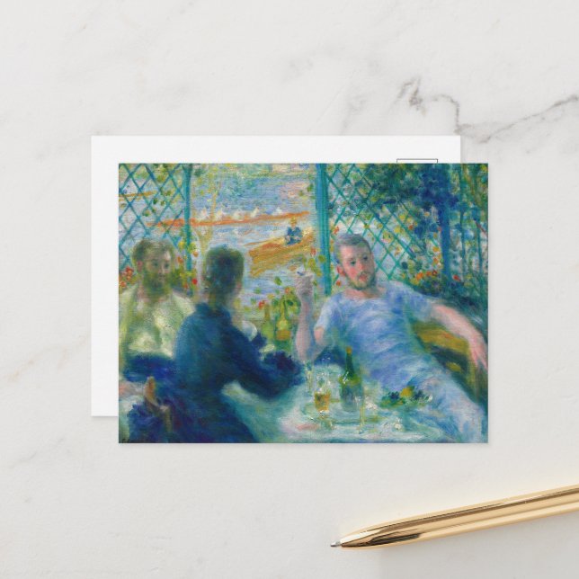 Cartes Pour Fêtes Annuelles Déjeuner au Restaurant Fournaise par Renoir (Devant/Arrière en situation)