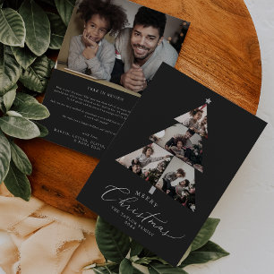 Cartes Pour Fêtes Annuelles Delicate Charcoal Merry Christmas Tree Photo Holid