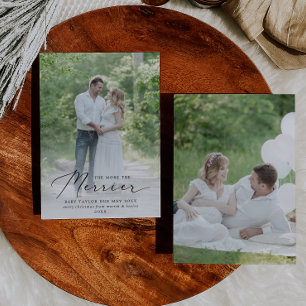 Cartes Pour Fêtes Annuelles Delicate More The Merrier Pregnancy Photo