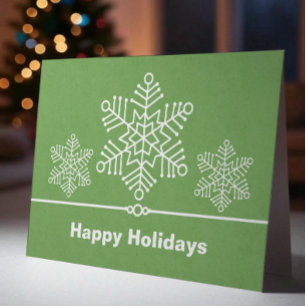 Cartes Pour Fêtes Annuelles Delicate Snowflakes Christmas Card, Sage