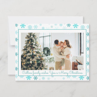 Cartes Pour Fêtes Annuelles Délicates flocons de neige de Noël photo de famill