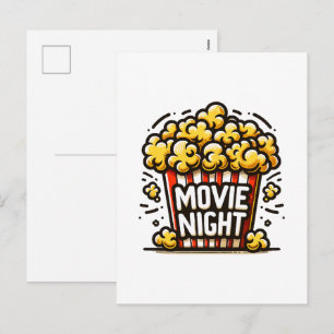 Cartes Pour Fêtes Annuelles Délice de soirée cinéma Popcorn ludique
