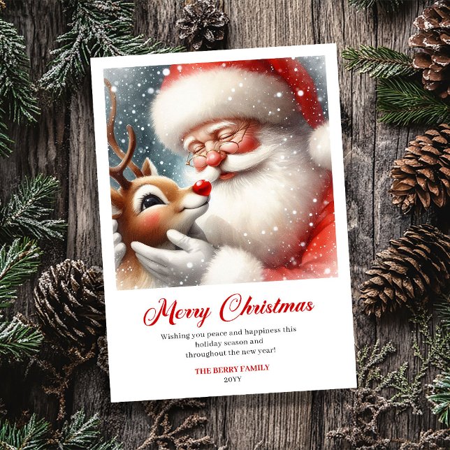 Cartes Pour Fêtes Annuelles Delightful Santa With Rudolph Fun Christmas Cards (Delightful Santa With Rudolph Fun Christmas Greeting Card)