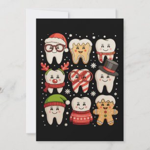 Cartes Pour Fêtes Annuelles Dentaire Noël mignon Dentiste Santa Hat Xmas