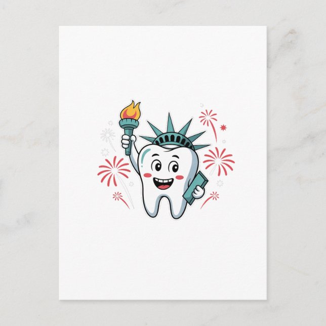 Cartes Pour Fêtes Annuelles Dental Squad 4 juillet Dentist Funny American (Devant)