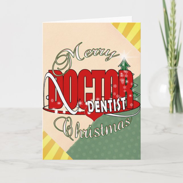 CARTES POUR FÊTES ANNUELLES DENTISTE DE NOËL (Devant)