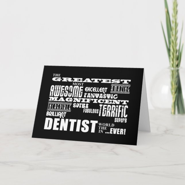 Cartes Pour Fêtes Annuelles Dentistes Anniversaires Noël : Plus grand dentiste (Devant)