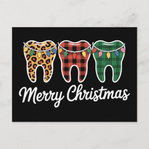 Cartes Pour Fêtes Annuelles Dents de Noël Joyeux Léopard Carreaux Lumineux Den