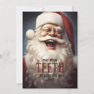 Cartes Pour Fêtes Annuelles Dents Sain Blanc Père Noël Sourire Dentiste Entrep