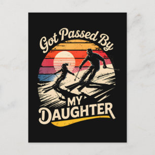 Cartes Pour Fêtes Annuelles Dépassé par ma fille drôle de ski amateur de ski