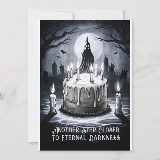 Cartes Pour Fêtes Annuelles Déplaisant amusant B-jour de salutation Ghost Cake (Devant)