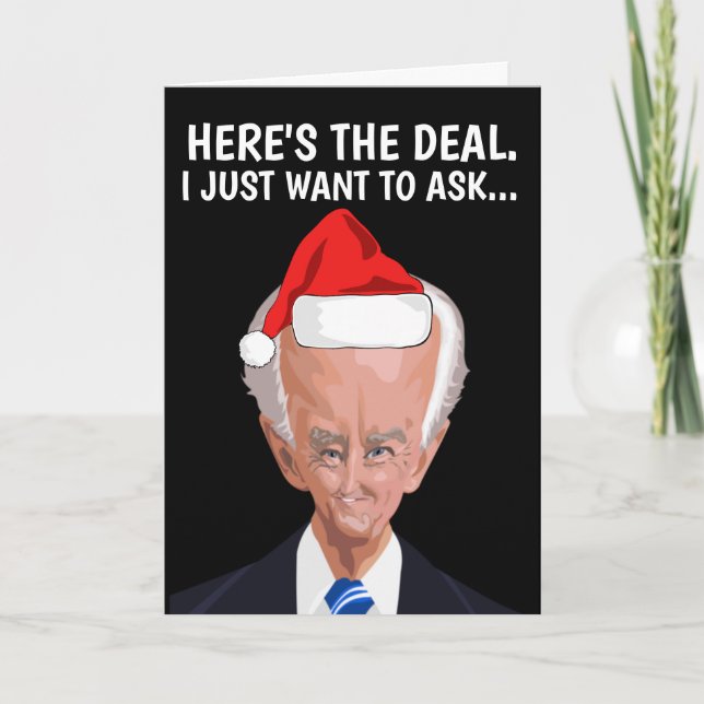 CARTES POUR FÊTES ANNUELLES DÉPLAISANTE JOE BIDEN SNIFF CHRISTMAS GREETING CAR (Devant)