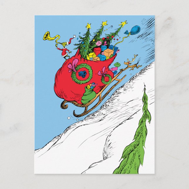 Cartes Pour Fêtes Annuelles Dépouille de course Grinch & Max (Devant)