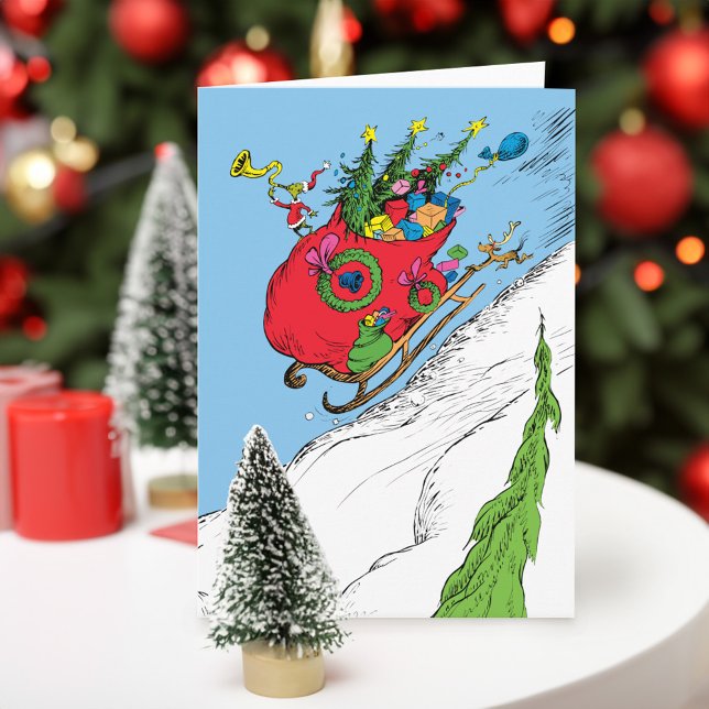 Cartes Pour Fêtes Annuelles Dépouille de course Grinch & Max (Card on table)