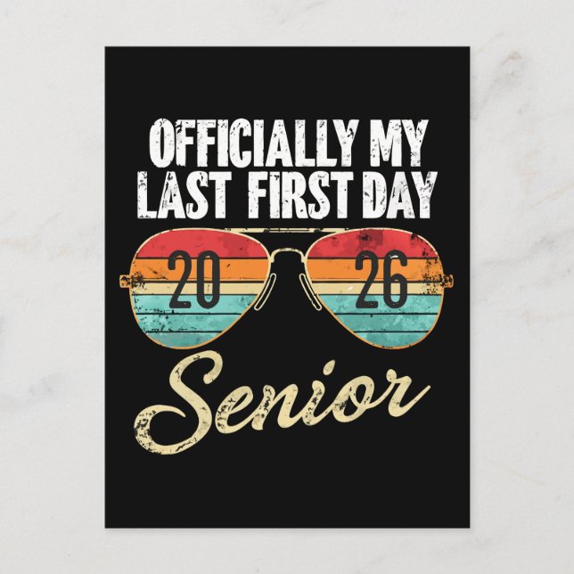 Cartes Pour Fêtes Annuelles Dernier Premier Jour Senior 2026 (Devant)